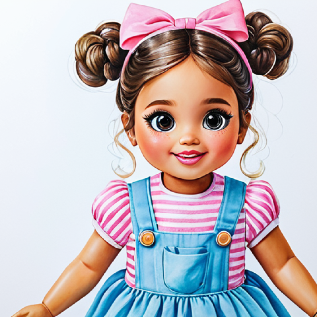 LOL 서프라이즈 캐릭터별 팬 아트 - Watercolor LOL Surprise Portrait**
"A vibrant watercolor painting of a LOL Surprise doll character,...