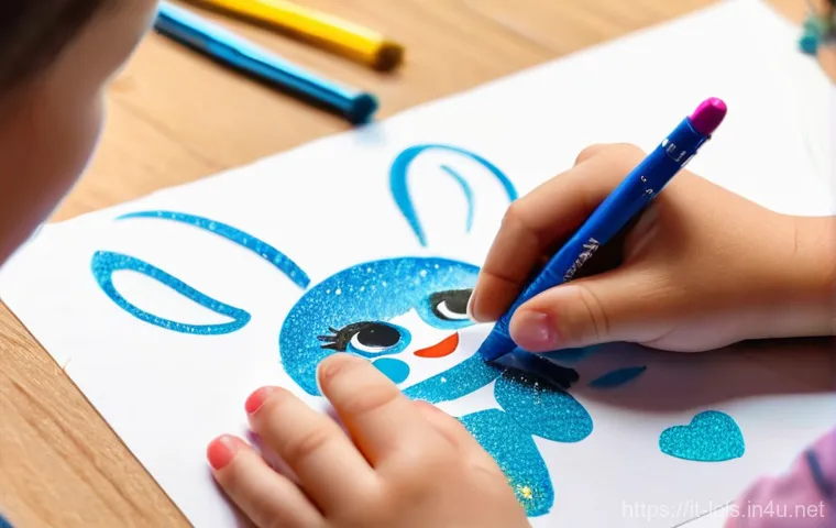 LOL 서프라이즈로 만든 캐릭터 아트북 - "A diverse group of three children, aged between 6 and 9, are engaged in a lively outdoor art sessio...