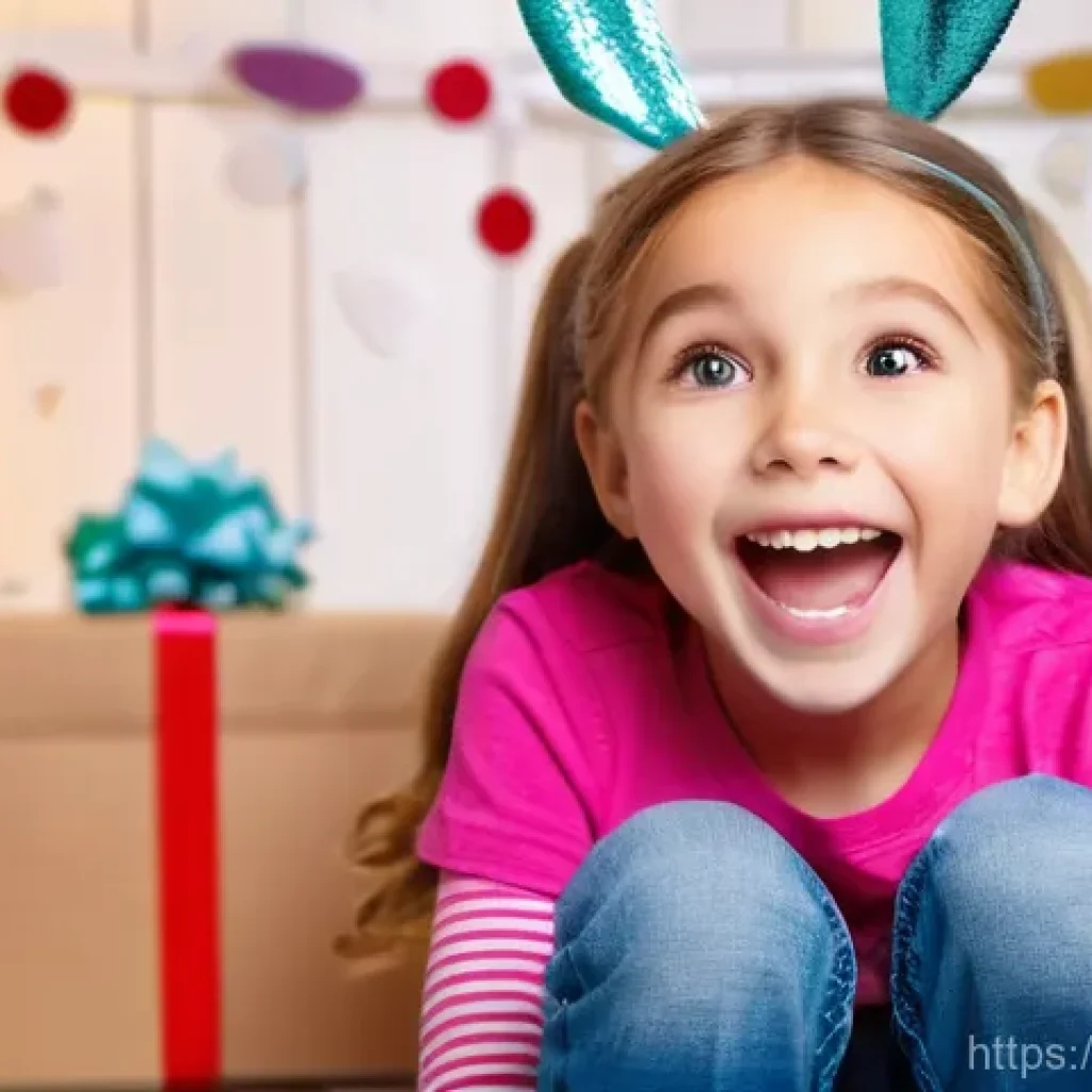 LOL 서프라이즈의 키즈 크리에이터로 돈 벌기 - **"A close-up shot of a young, excited child (approximately 8-12 years old, fully clothed in a brigh...