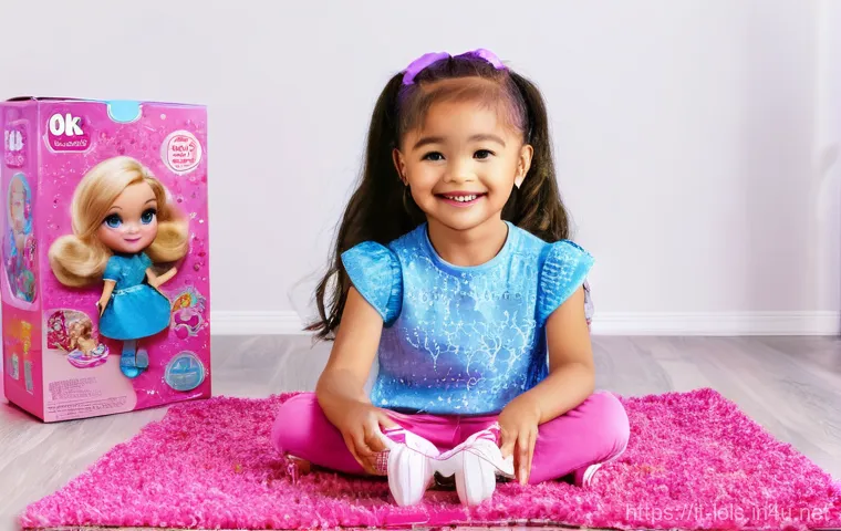 LOL 서프라이즈의 소셜 미디어 반응 - A joyous 8-year-old girl with bright, curious eyes is in the middle of unboxing a large, colorful LO...