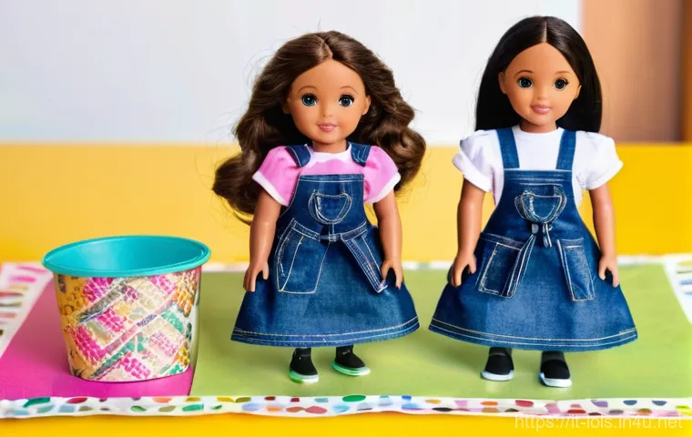 LOL 서프라이즈를 활용한 창의적 교구 활용 - **Imaginative Storytelling with LOL Surprise Dolls**
    "A vibrant, eye-level shot of a diverse gro...