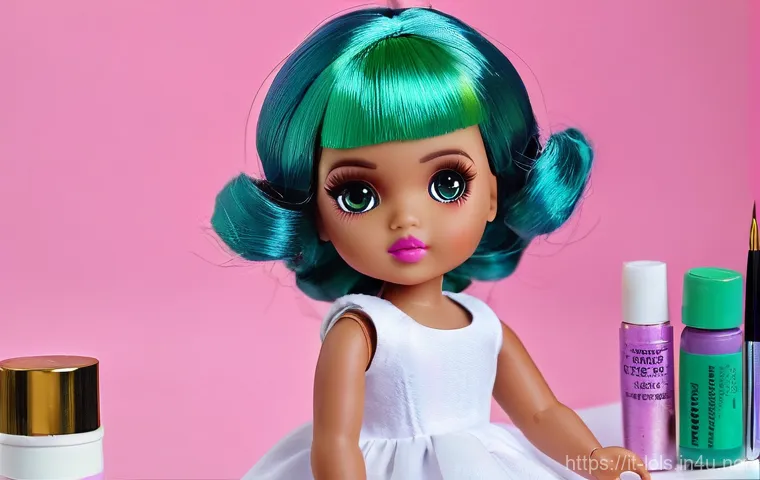 LOL 서프라이즈 DIY 캐릭터 커스터마이징 - **Vibrant Artistic Transformation: A Custom Painted LOL Surprise Doll**
    A close-up, highly detai...