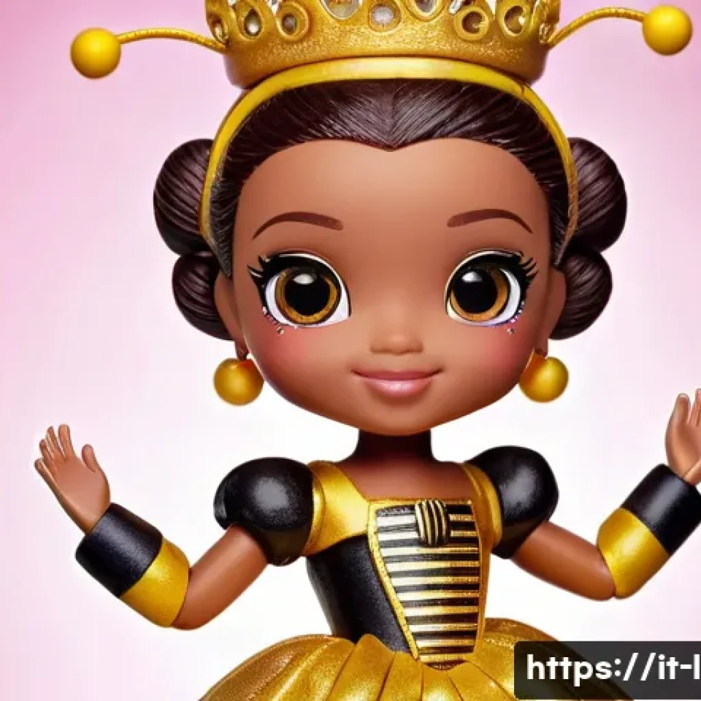 LOL 서프라이즈의 글로벌 시장 인기 - **Prompt for an Original LOL Surprise Doll (Ultra Rare - Queen Bee):**
"A vibrant, close-up imag...