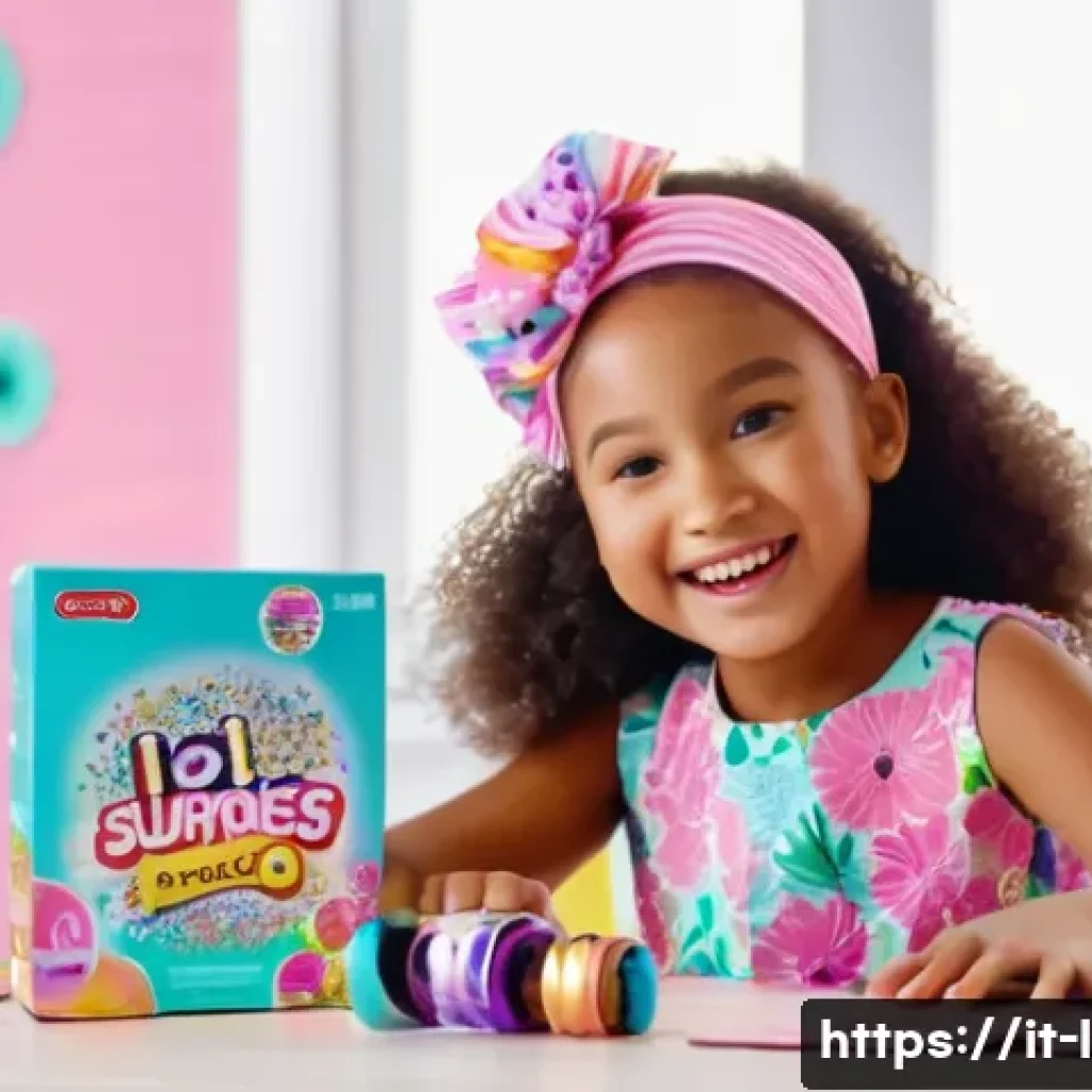 LOL 서프라이즈의 글로벌 팬덤 성장 가능성 - A joyful young girl, approximately 8 years old, with bright, wide eyes and a radiant smile, is excit...
