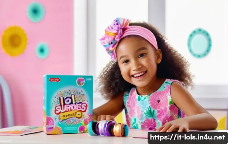 LOL 서프라이즈의 글로벌 팬덤 성장 가능성 - A joyful young girl, approximately 8 years old, with bright, wide eyes and a radiant smile, is excit...