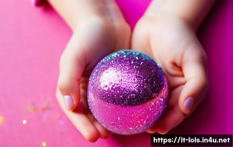 LOL 서프라이즈의 글로벌 시장 동향 - A close-up of a child's hands, gently unwrapping the final layer of a sparkling, multi-layered LOL S...
