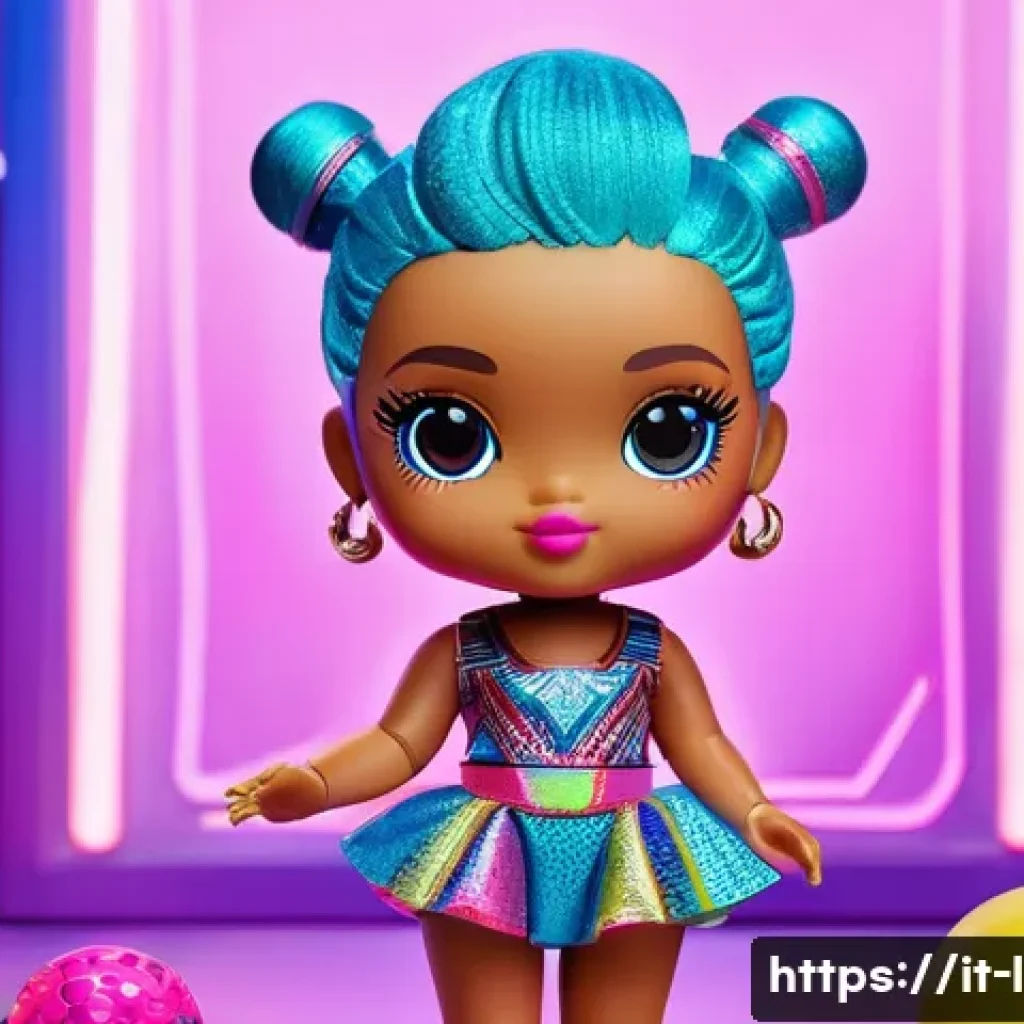 LOL 서프라이즈 캐릭터 디자인 과정 - A vibrant LOL Surprise doll inspired by a fusion of 1980s retro-futuristic style and modern ethnic p...