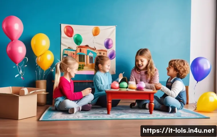 LOL 서프라이즈의 글로벌 마케팅 캠페인 - A vibrant and playful scene of children unboxing LOL Surprise dolls in a bright Italian living room ...