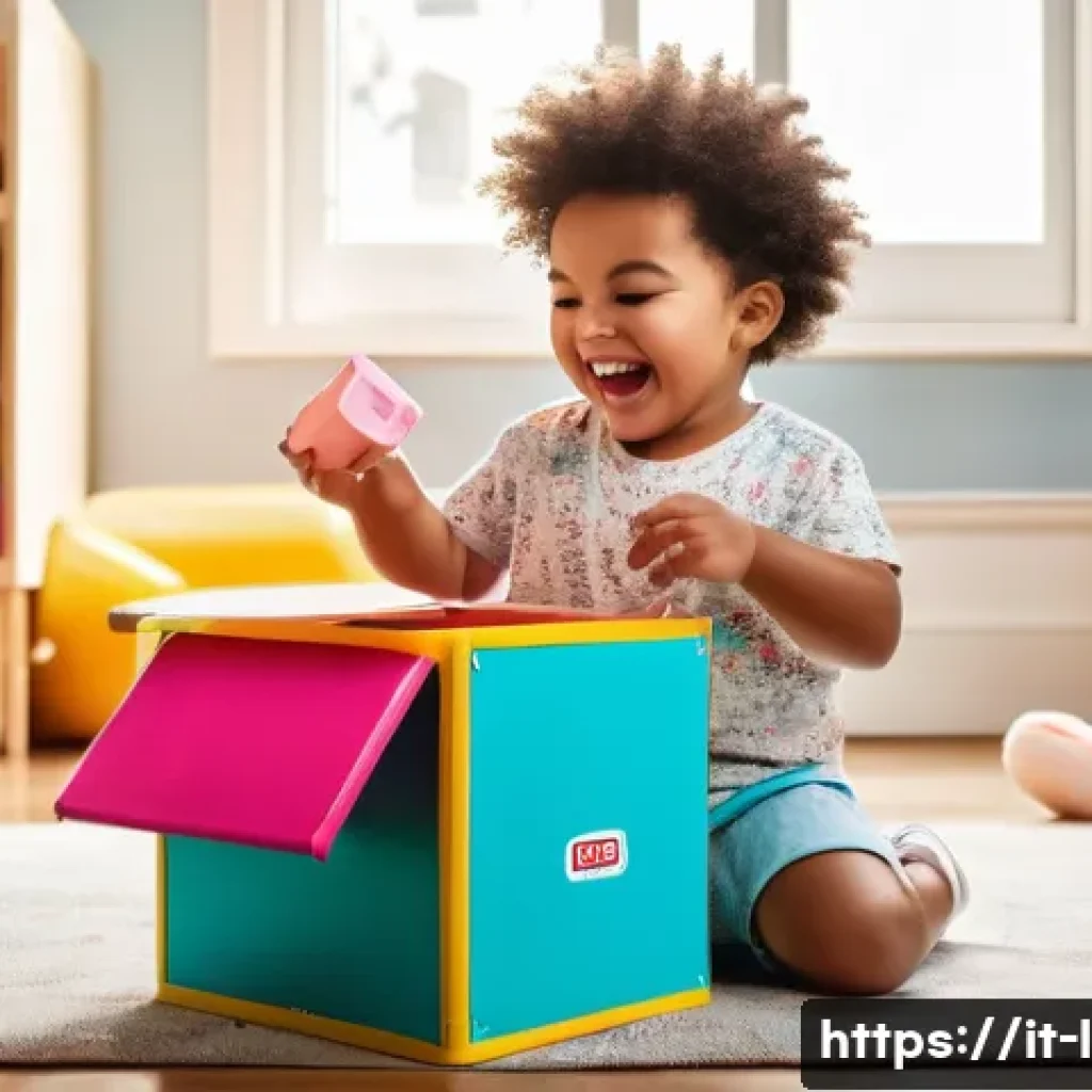 LOL 서프라이즈의 키즈 크리에이터 성공 사례 - A joyful young child wearing colorful casual clothes and a diaper, excitedly opening a LOL Surprise ...