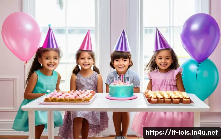 LOL 서프라이즈의 다양한 활용법 소개 - A vibrant children&rsquo;s birthday party scene themed around LOL Surprise dolls, featuring colorful ballo...