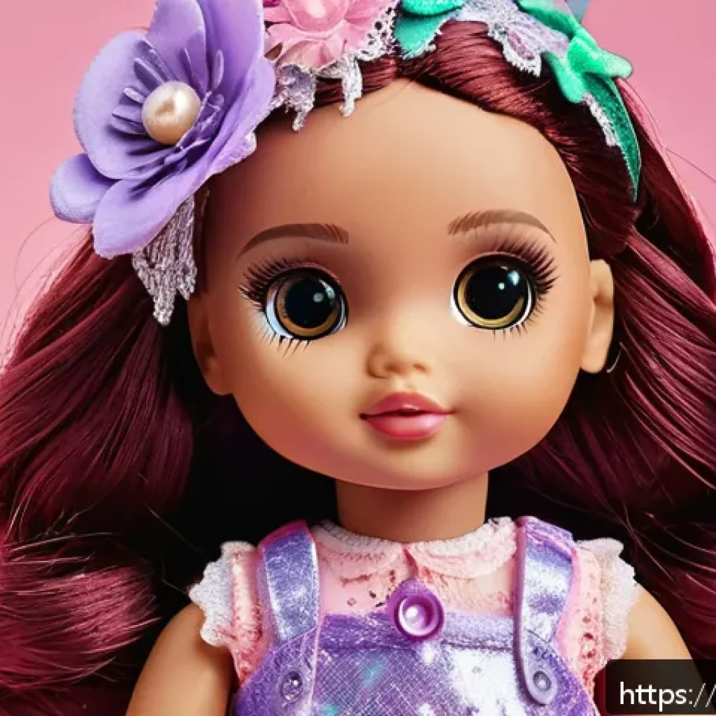 LOL 서프라이즈의 장난감 트렌드 비교 - A detailed close-up of a LOL Surprise doll wearing colorful fabric clothes with intricate lace and g...