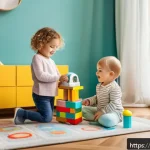 Home 22 LOL 서프라이즈와 유사한 장난감 비교 - A cozy, sunlit playroom in a modern Italian home featuring a young child wearing a colorful diaper, ...